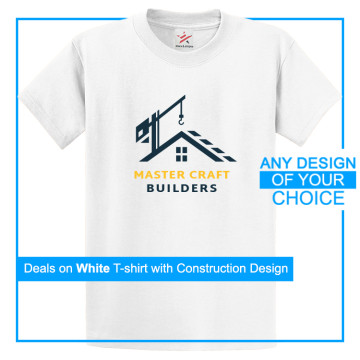 Personalised White Tee With Your Own Construction Company Artwork Print On Front